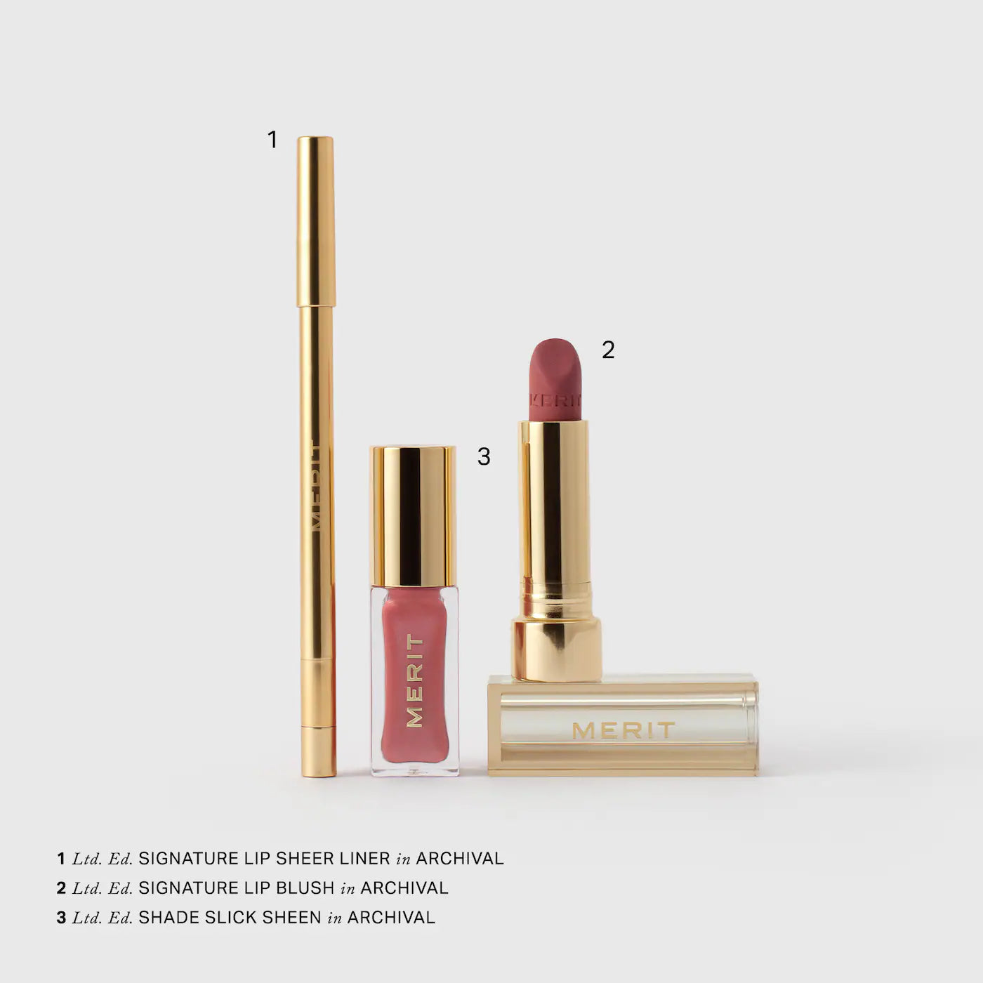 *PROXIMAMENTE: The Archival Lip Essentials Gift Set - Merit / Set 3 pzas labios