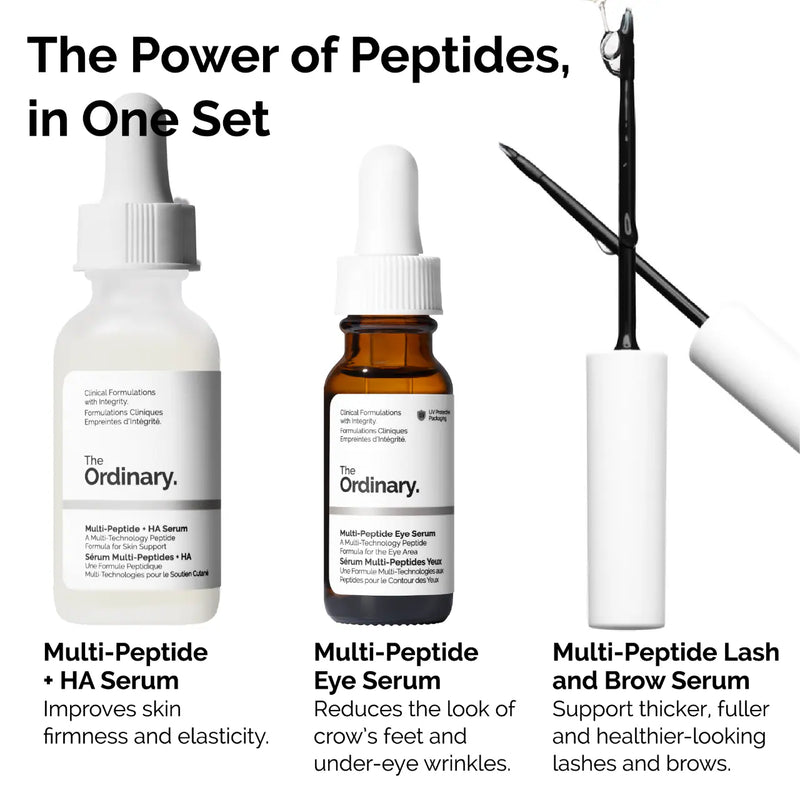 Power of Peptides Set - The Ordinary / Set de péptidos: rostro, ojos y pestañass