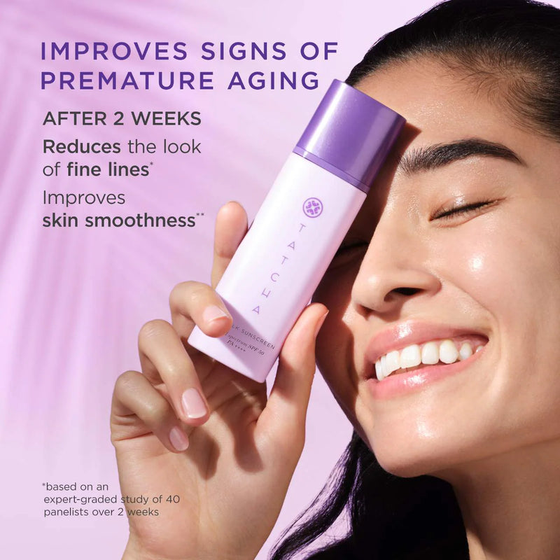 *PREORDEN: The Silk Sunscreen Mineral Broad Spectrum SPF 50 PA++++ with Hyaluronic Acid and Niacinamide 50mL - Tatcha / Protector solar