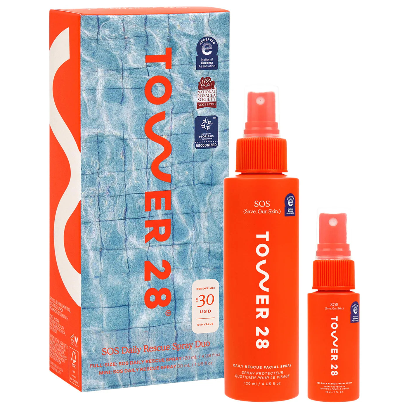*PREORDEN: SOS Hypochlorous Acid Spray Duo Skincare Set - Tower 28 Beauty