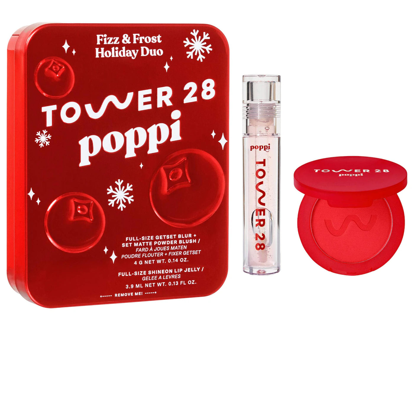 *PREORDEN: Tower 28 x poppi Fizz + Frost Holiday Duo - Tower 28 / Set 2 pzas labios y mejillas
