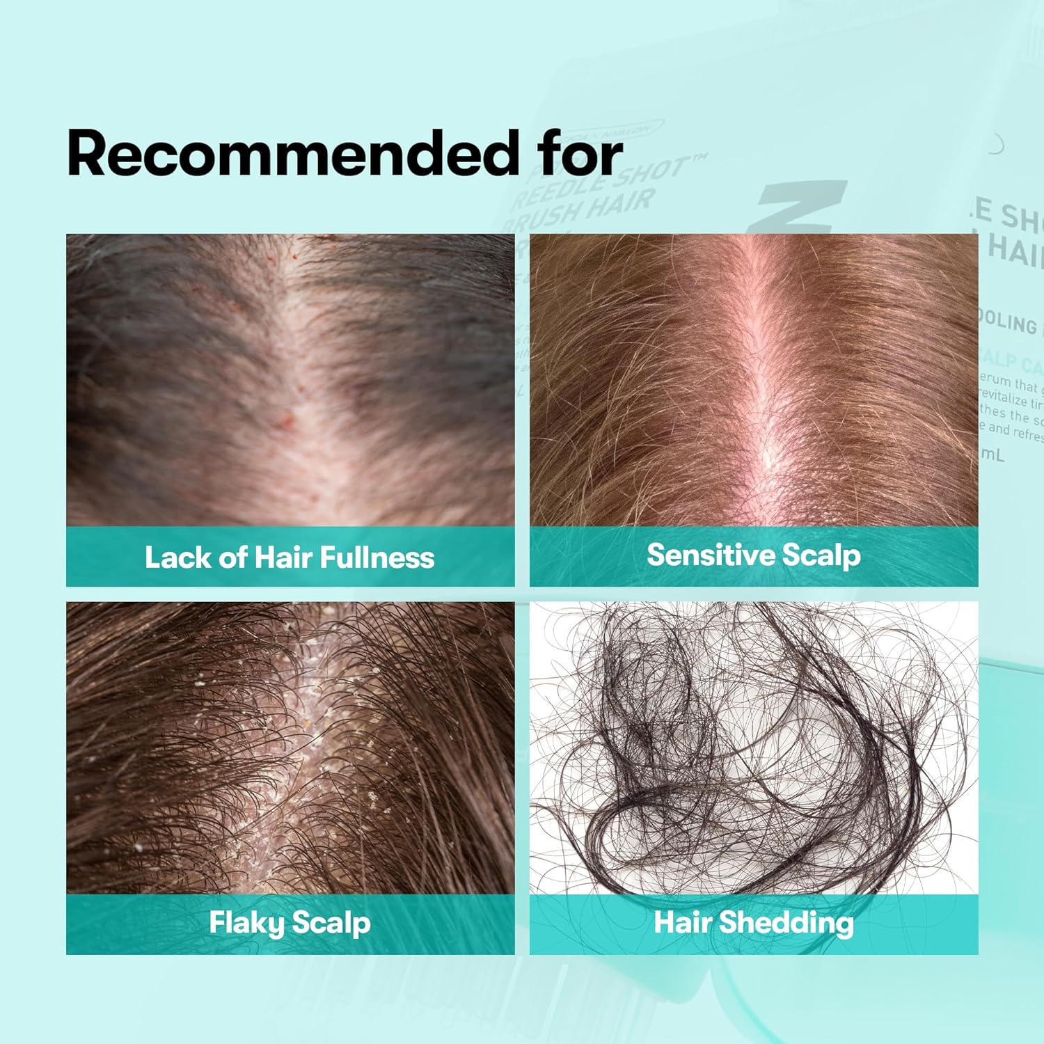PDRN Reedle Shot Brush Hair Serum, Cooling & Refreshing Scalp Care with Vegan PDRN, Caffeine & Spicule Complex, Lightweight & Non-Greasy Daily Scalp Solution - VT COSMETICS /