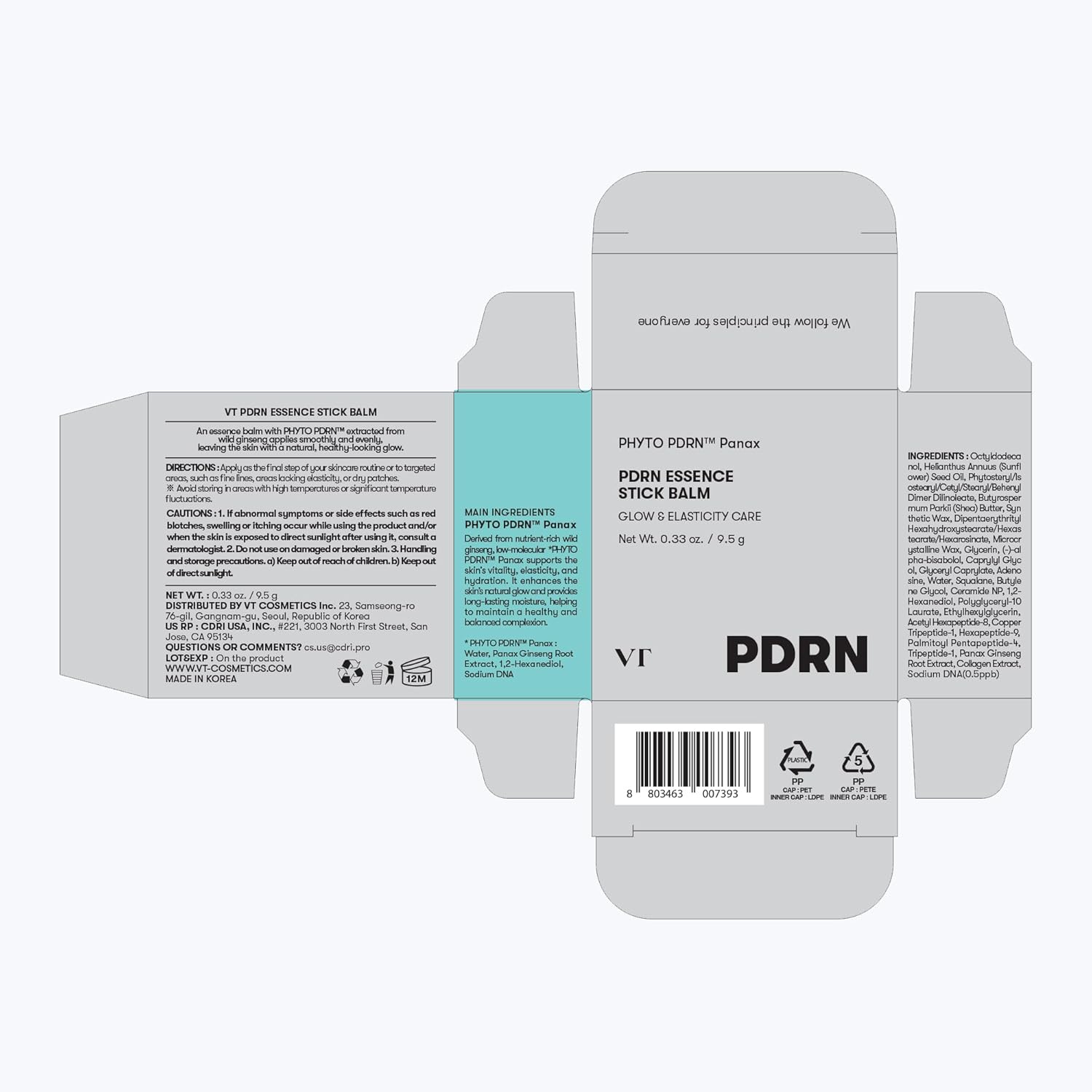 *PREORDEN: PDRN Essence Stick Balm - VT COSMETICS PDRN / Bálsamo para una piel radiante y saludable