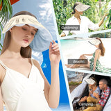 Visor Roll-up Headband UV Protection UPF50+ Sun Hat / Visera de ala grande, protección UV