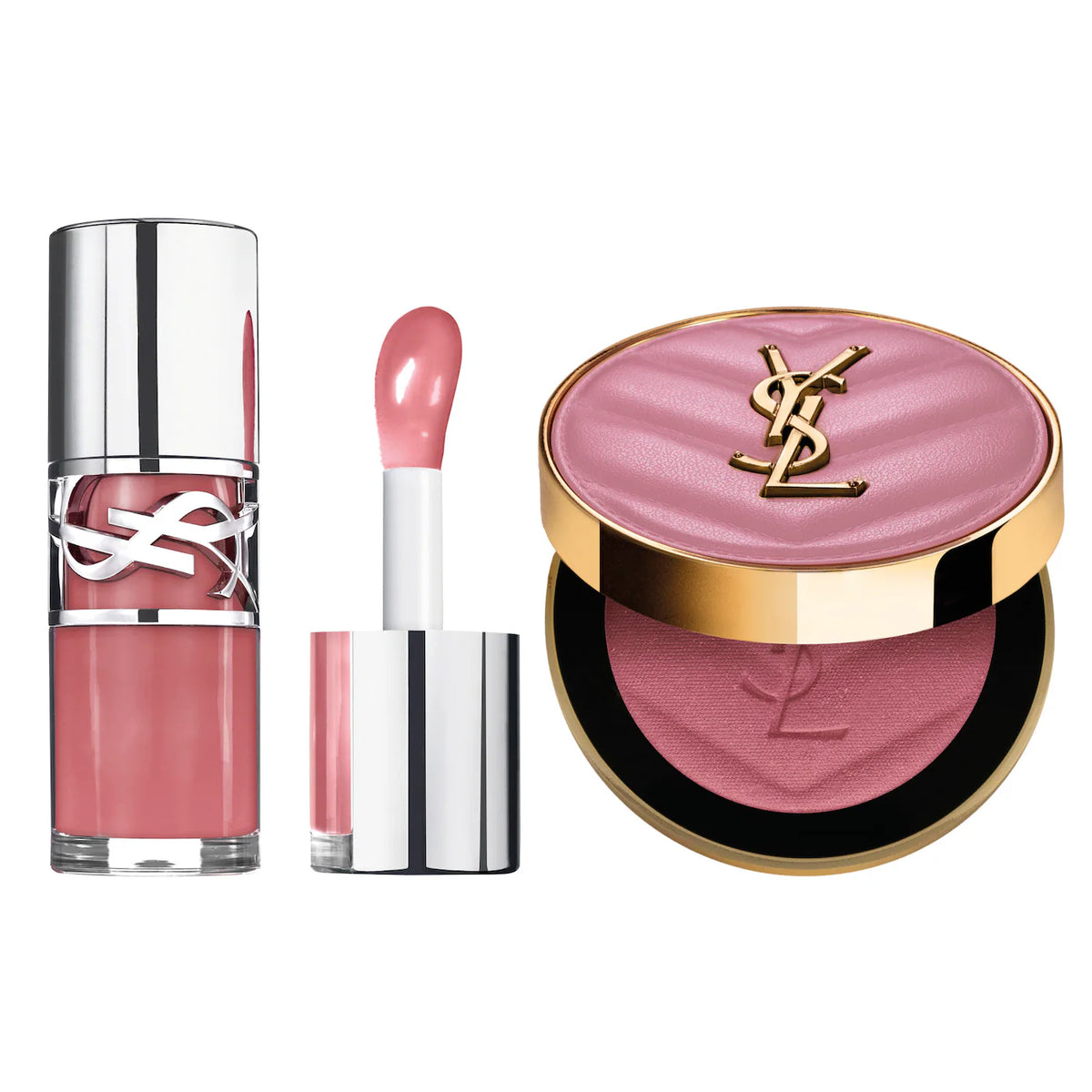 *PREORDEN: YSL Iconic Pink Lip Gloss & Blush Gift Set - Yves Saint Laurent / Set para labios y mejillas