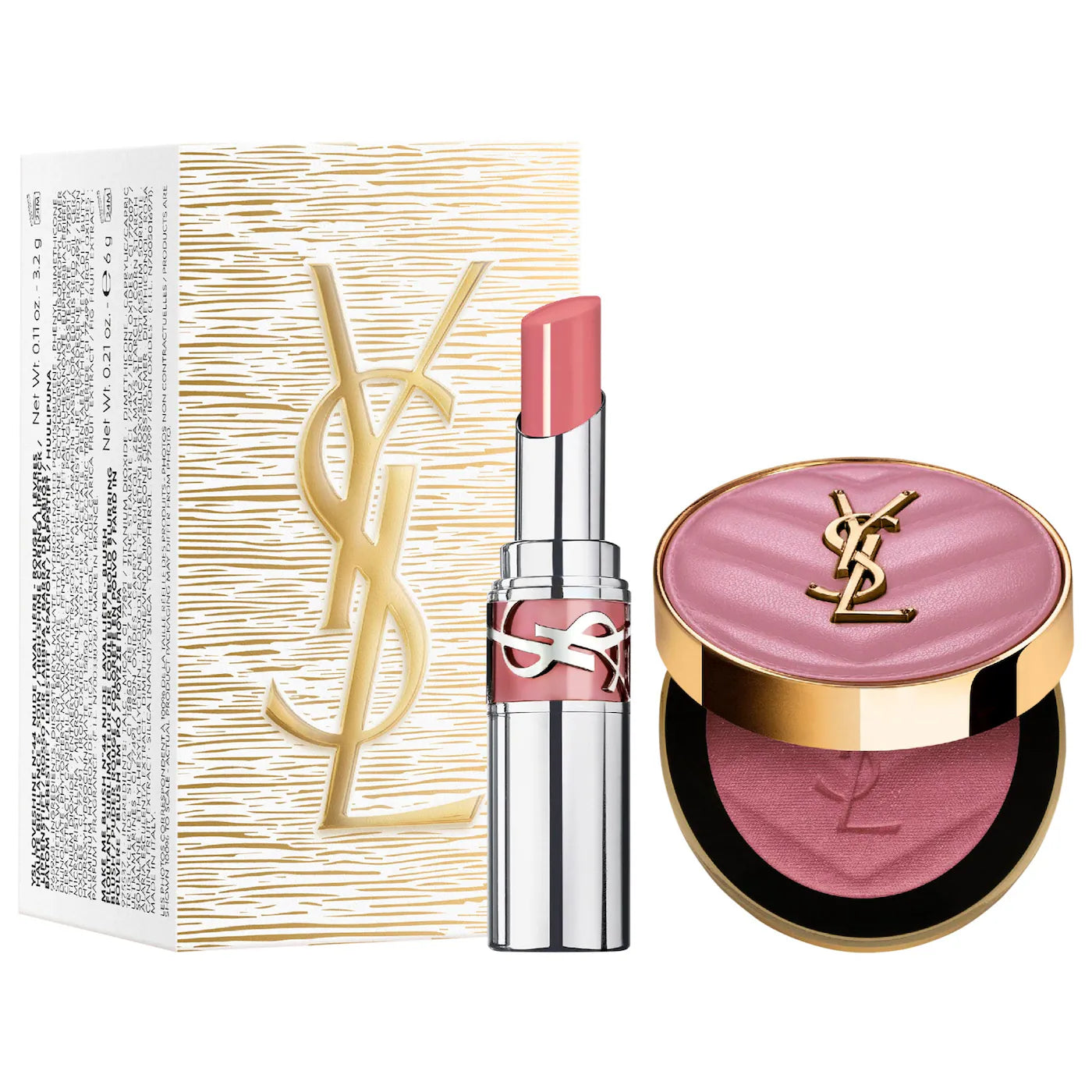 *PREORDEN: YSL Iconic Pink Make Me Blush & Loveshine Lip Oil Stick Set - Yves Saint Laurent / Set de rubor en polvo + labial
