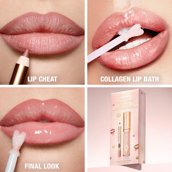 *PREORDEN: Mini Glossy Pink Lip Gloss + Lip Liner Set - Charlotte Tilbury / Set de labios gloss + lapiz