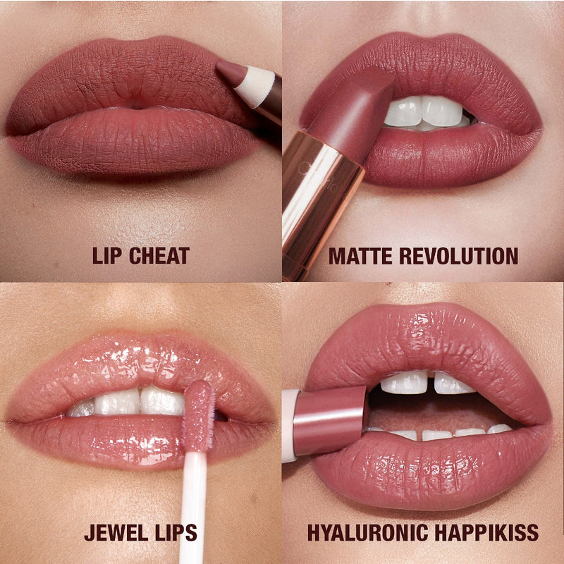 *PREORDEN: Pillow Talk Lip Wardrobe Set - Charlotte Tilbury / Kit de 4 piezas para labios