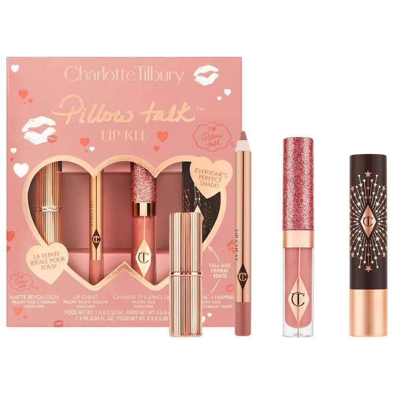 *PREORDEN: Pillow Talk Lip Wardrobe Set - Charlotte Tilbury / Kit de 4 piezas para labios