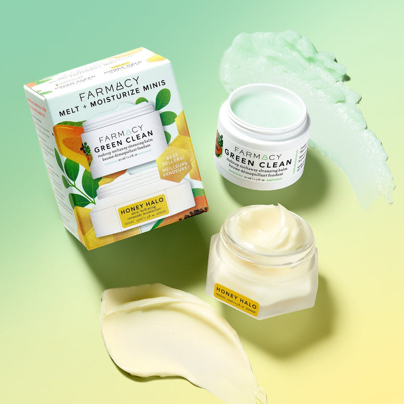 *PREORDEN: Melt + Moisturize Minis Duo - Farmacy / Duo de balsamo limpiador + crema hidratante