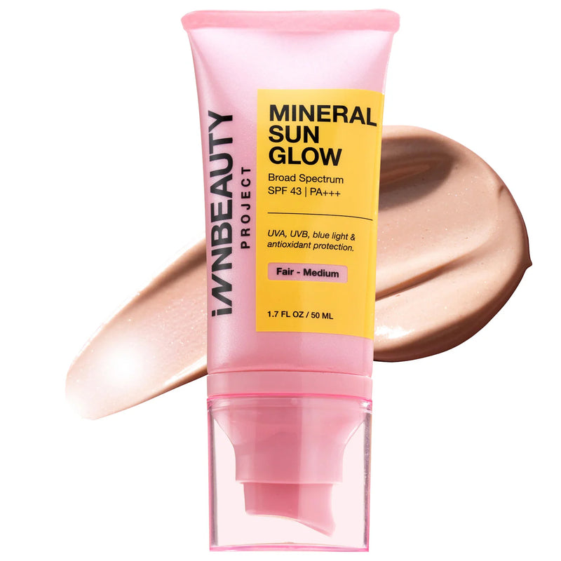 Mineral Sun Glow Broad Spectrum SPF 43 PA +++ with Peptides and Vitamin C -  iNNBEAUTY PROJECT / Protector solar mineral en gel-crema