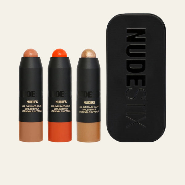 Mini Kit Beachy Nudes - nudestix / Kit de rubor, bronceador e iluminador