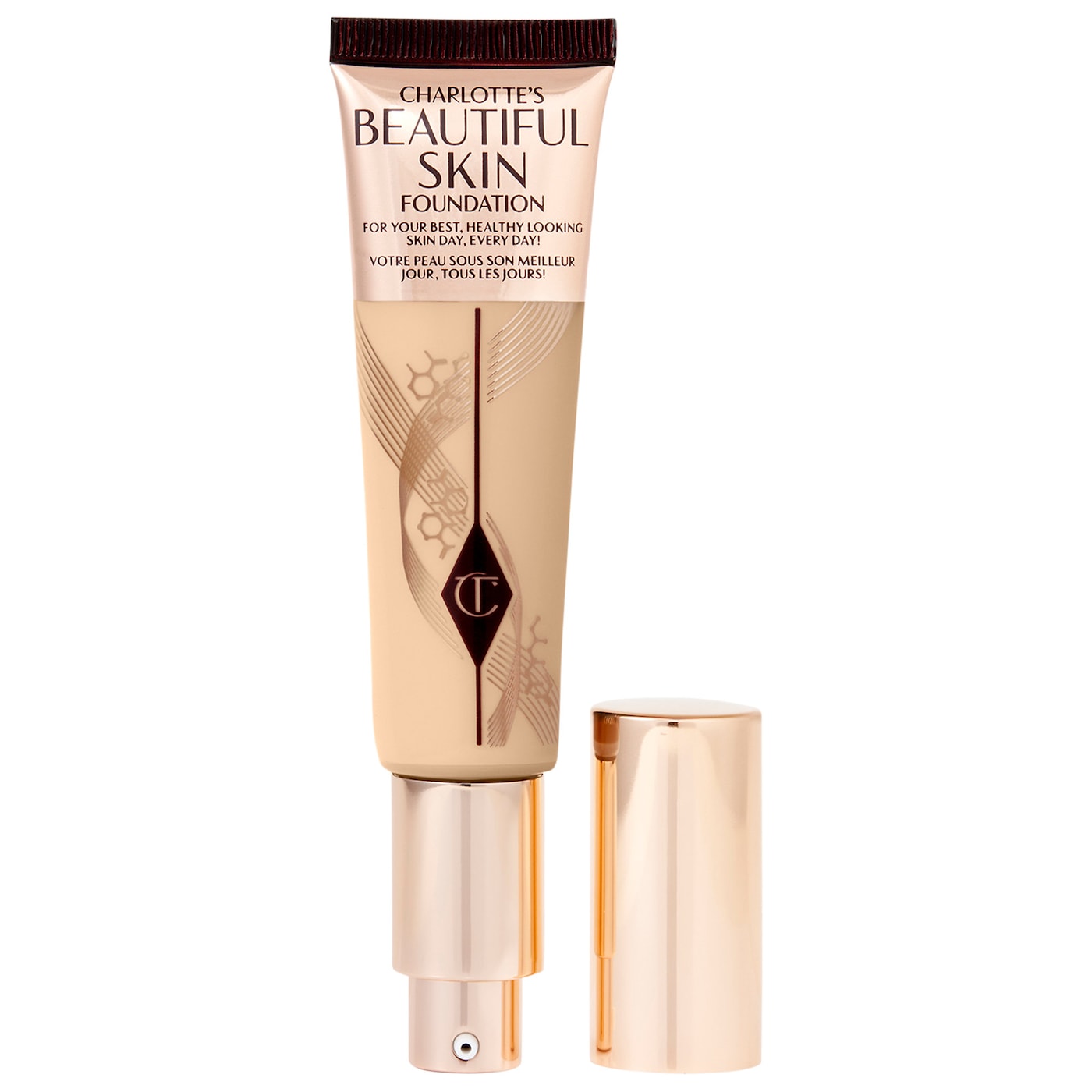 Beautiful Skin Medium Coverage Liquid Foundation with Hyaluronic Acid - Charlotte Tilbury / Base cobertura media - Tonos: 3 cool, 7 neutral
