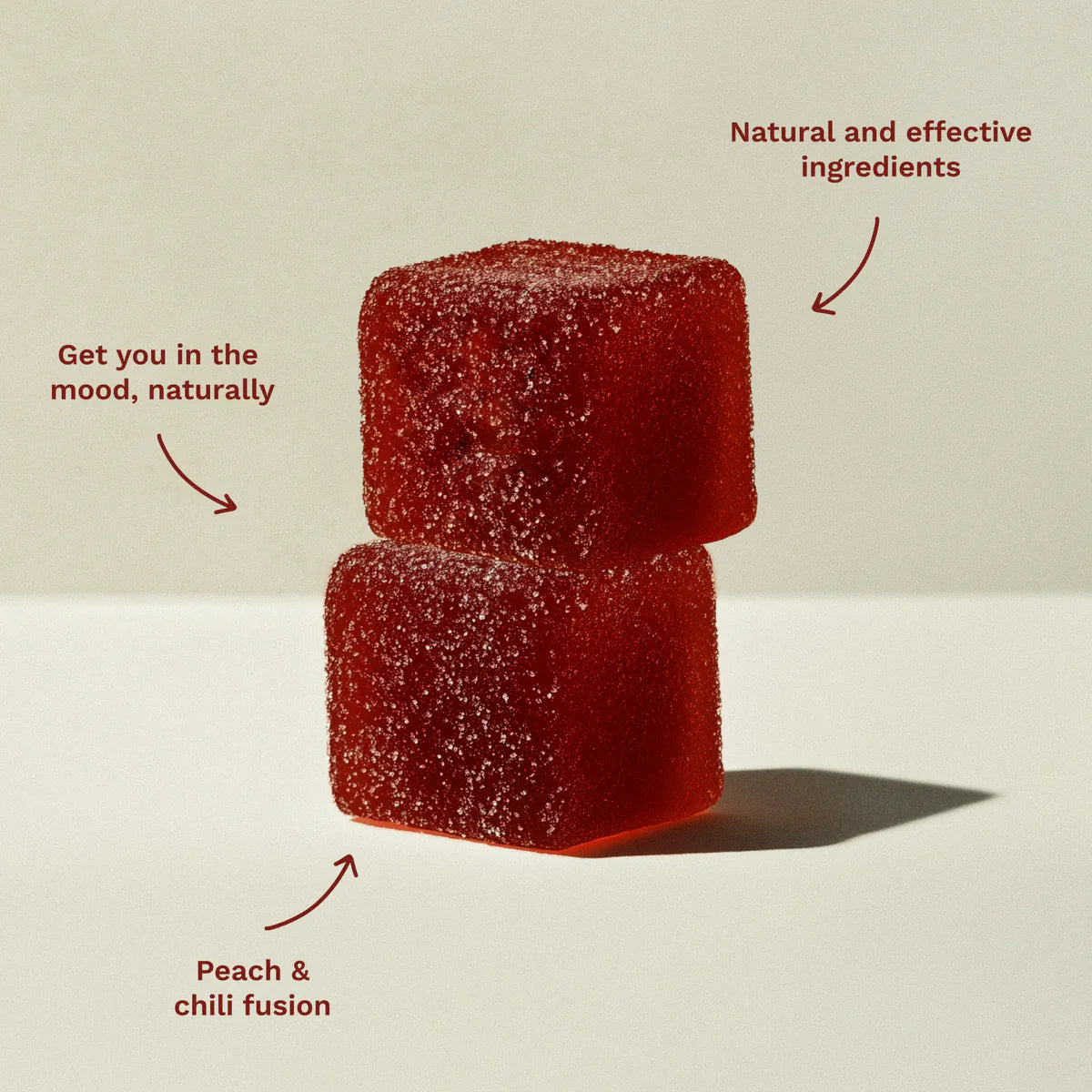 *PREORDEN: 8 Hot Peach flavored aphrodisiac delights - Spicy cubes / Gomitas para despertar la energía en la intimidad