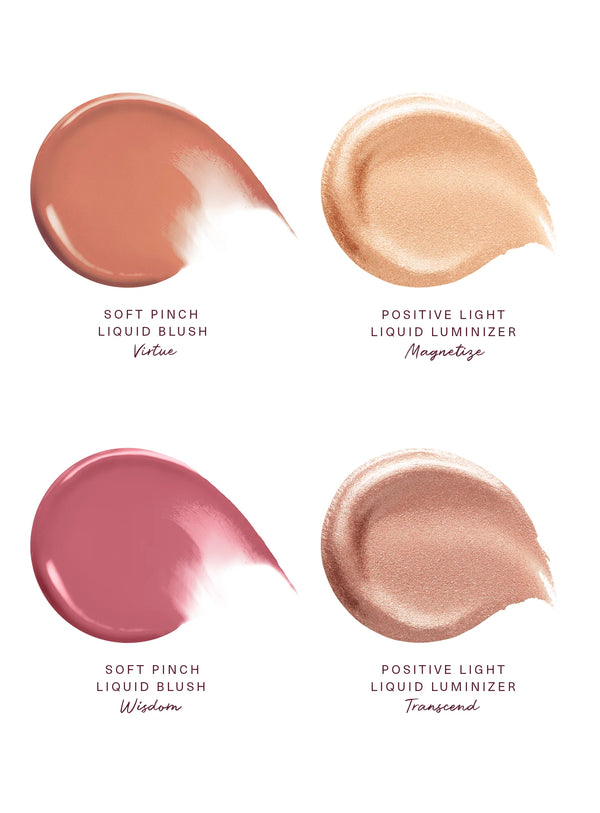 Mini Blush & Glow 4-Piece Set / Rare Beauty by Selena Gomez  / Set 4 minis rubor e iluminador Ed. limitada