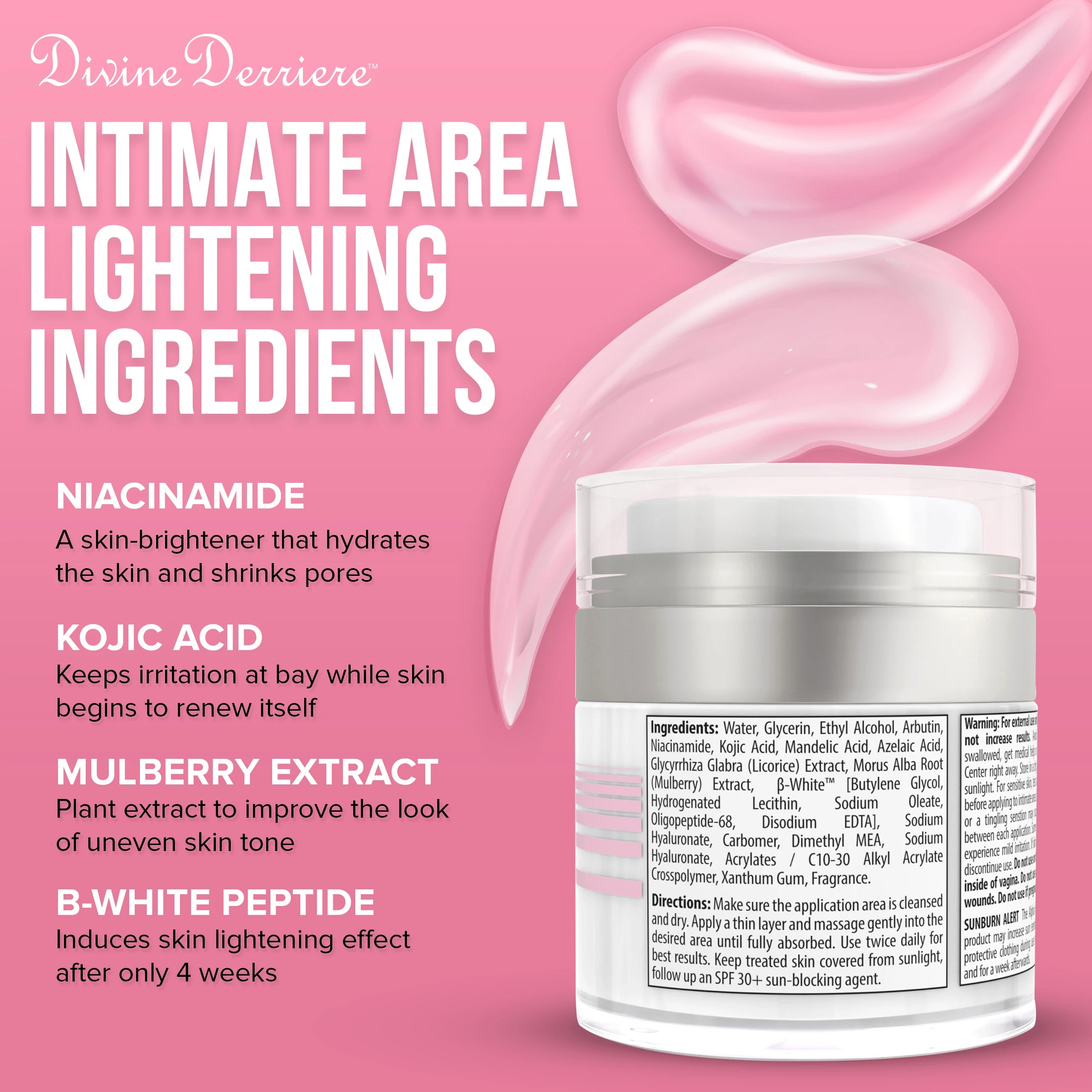 *PREORDEN: Intimate Lightening Gel with Peptide - Divine Derriere / Crema aclaradora íntima