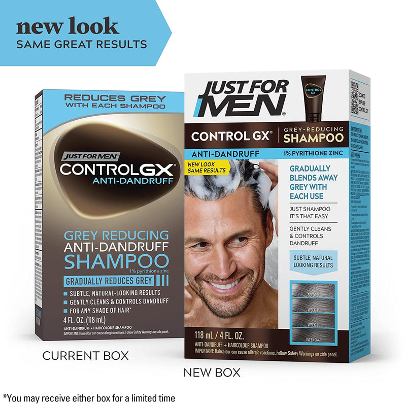 Control GX Grey Reducing Anti Dandruff Shampoo 4oz - Just For Men / Elimina gradualmente las canas, controla la caspa