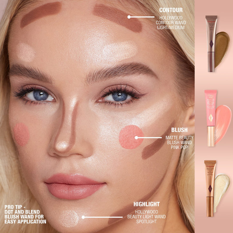 Hollywood Contour Wand - Charlotte Tilbury / Contorno facial facil de mezclar