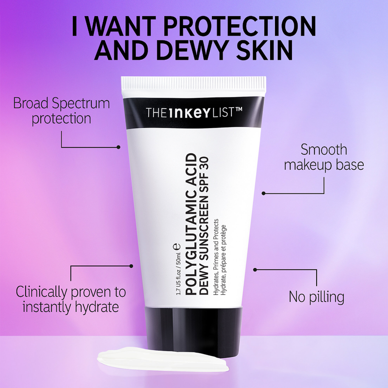 *PREORDEN: Polyglutamic Acid Dewy Sunscreen SPF 30 - The INKEY List / Protector solar acabado suave y húmedo.