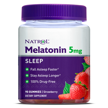 Melatonin Gummies Natrol / 5mg / 10mg - Natrol / Gomitas con soporte para dormir sabor Fresa