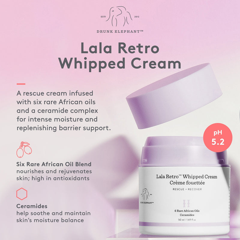 Lala Retro™ Whipped Moisturizer with Ceramides - Drunk Elephant / Crema de rescate